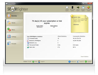 Der ultimative Spamfilter für private Anwender und kleinere Firmen, die keine server-basierten Produkte einsetzen können oder möchten. SPAMfighter Pro integriert sich nahtlos in Microsoft Office Outlook, Microsoft Outlook Express, Windows Mail sowie Mozilla Thunderbird.