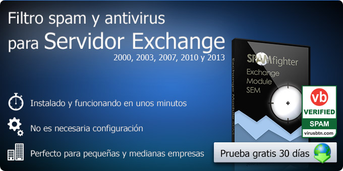 Filtro antispam para Servidor Exchange 2000, 2003, 2007 y 2010